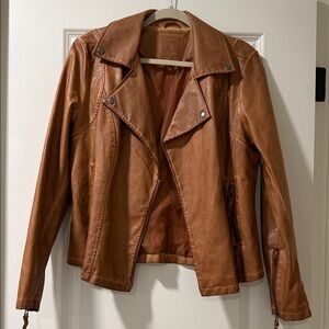 Max Studio Brown Leather Jacket (NWOT)